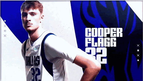 Basketball Player Cooper Flagg Wearing Dallas 32 Jersey