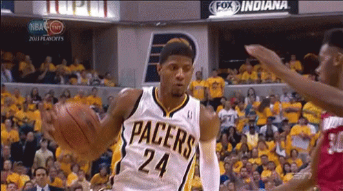 Basketball Player Dribbling for Pacers