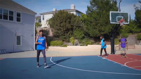 Basketball Player Dribbling Lakers Jersey GIF