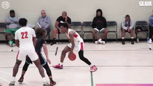 Basketball Player Dribbling Number 22