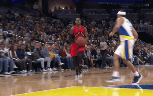 Basketball Player Dribbling Raptors Jersey GIF