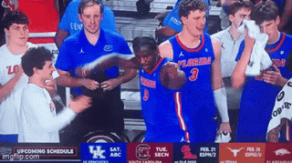 Basketball Player in Blue Florida Jersey
