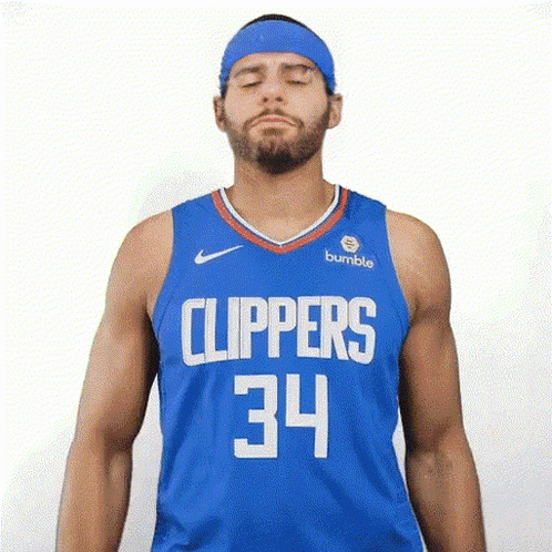 Basketball Player in Blue Jersey Number 34