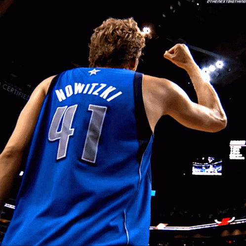 Basketball Player In Blue Jersey Number 41 GIF