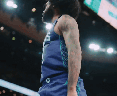Basketball Player In Blue Jersey Number 5 GIF