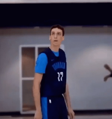 Basketball Player In Blue Jersey GIF