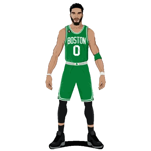 Basketball Player in Boston Jersey