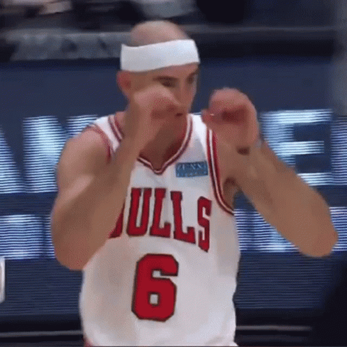 Basketball Player in Bulls Jersey Number 6