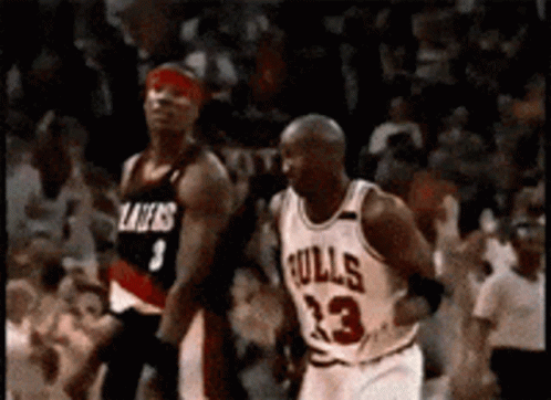 Basketball Player in Bulls Jersey Running