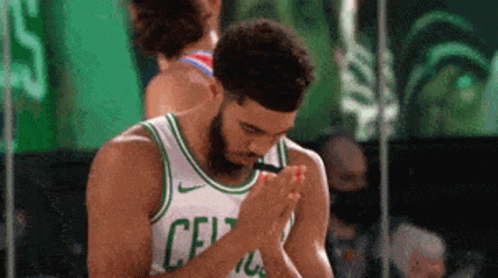 Basketball Player In Celtics Jersey Praying GIF