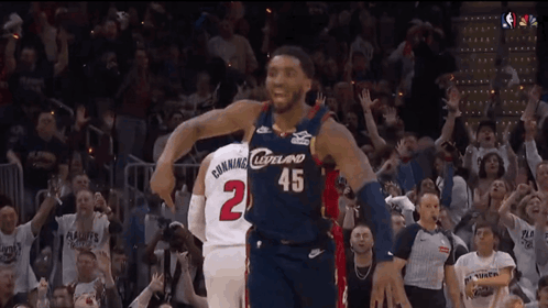 Basketball Player in Cleveland Jersey