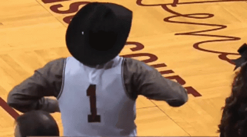 Basketball Player In Cowboy Hat Number 1 Jersey