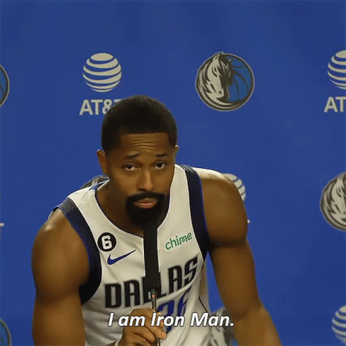 Basketball Player In Dallas Jersey Holding Microphone GIF