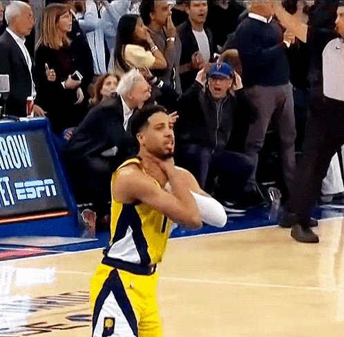Basketball Player In Front Of ESPN Sign GIF