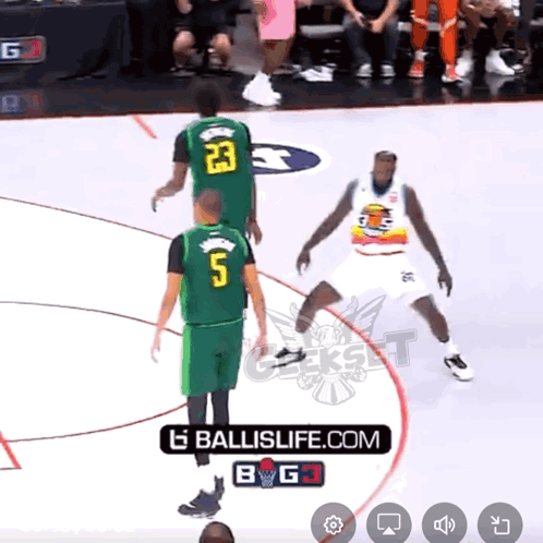 Basketball Player in Green Jersey Number 5