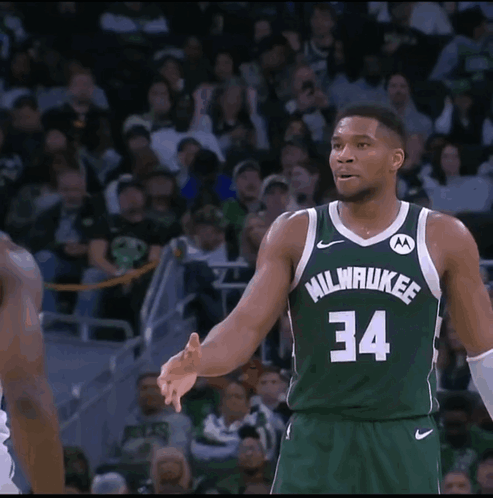 Basketball Player in Green Milwaukee Jersey