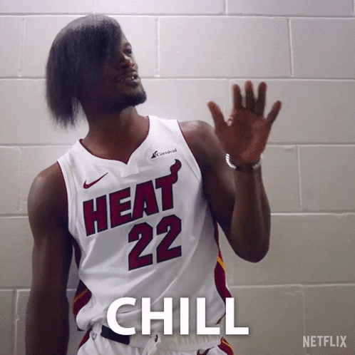 Basketball Player in Heat 22 Jersey Says Chill