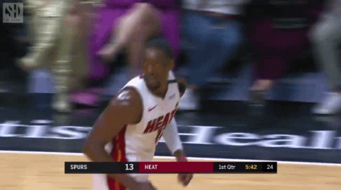 Basketball Player In Heat Jersey Running GIF