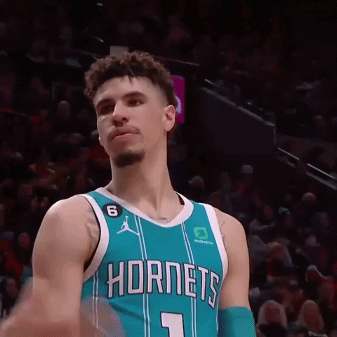 Basketball Player In Hornets Jersey With Crowd GIF
