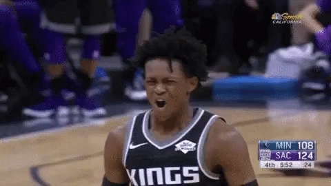 Basketball Player in Kings Jersey