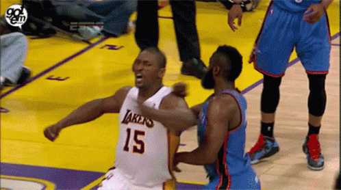 Basketball Player in Lakers Jersey 15