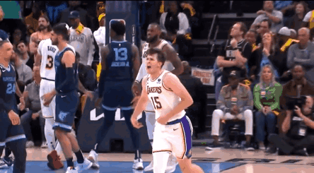 Basketball Player In Lakers Jersey Running GIF