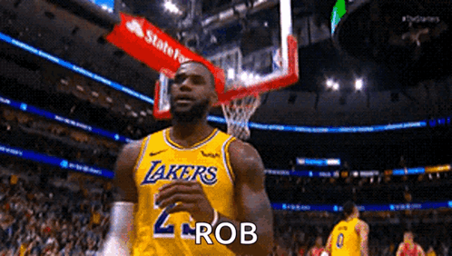 Basketball Player In Lakers Jersey Running GIF