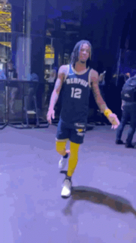Basketball Player in Memphis Jersey Dancing