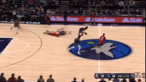 Basketball Player In Minnesota Jersey Celebrating Win GIF