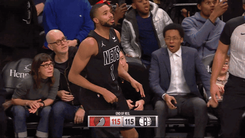 Basketball Player in Nets Jersey
