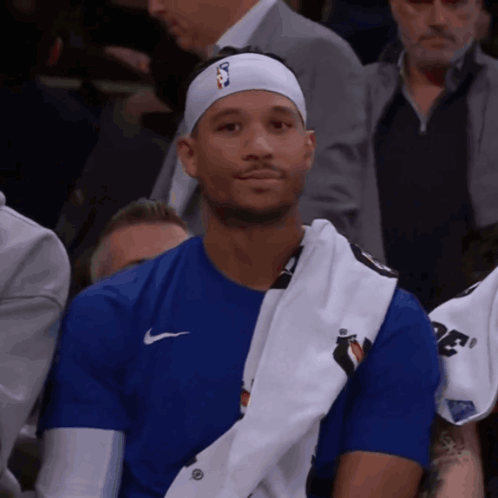 Basketball Player in New York Jersey and Headband