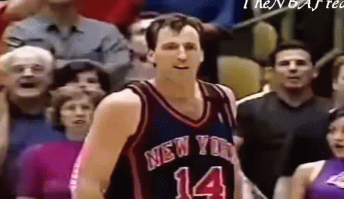 Basketball Player in New York Jersey Number 14