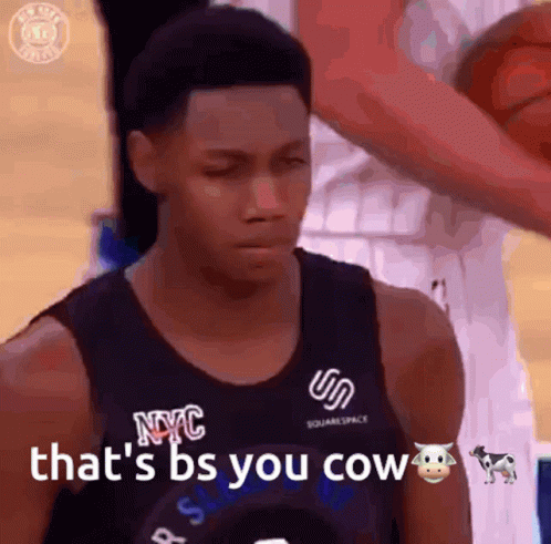 Basketball Player In NYC Jersey Saying That's Bs GIF