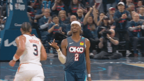 Basketball Player in OKC Jersey