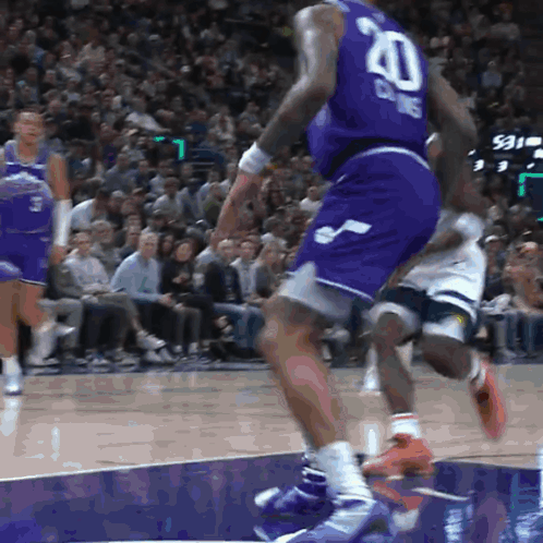 Basketball Player in Purple Jersey Number 40