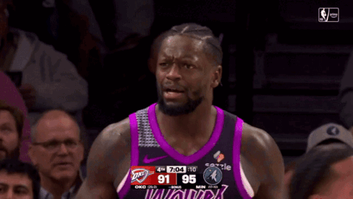 Basketball Player in Purple Jersey Number 95