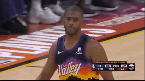 Basketball Player in Purple Jersey Saying The Valley