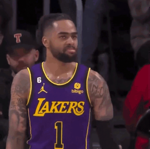 Basketball Player In Purple Lakers Jersey GIF