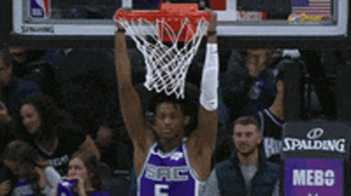 Basketball Player in Purple Uniform Letter F