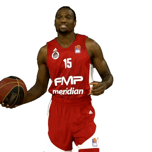 Basketball Player in Red FMP Meridian Jersey