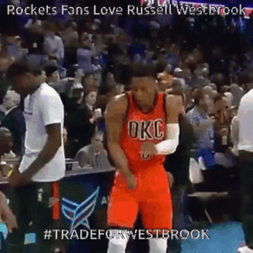 Basketball Player In Red OKC Jersey Dancing GIF
