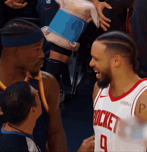 Basketball Player In Rockets Jersey Talking GIF