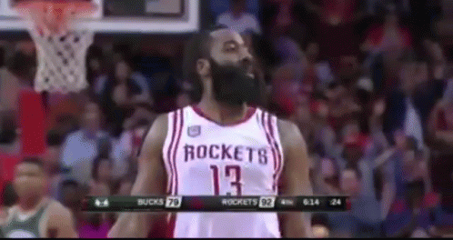 Basketball Player in Rockets Jersey