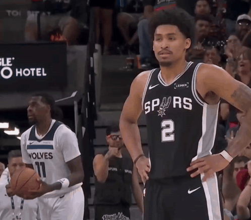 Basketball Player in Spurs Jersey