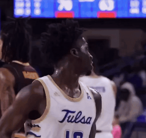 Basketball Player in Tulsa Jersey Number 10