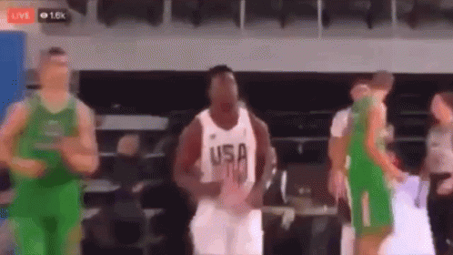 Basketball Player In USA Jersey Dancing On Court GIF