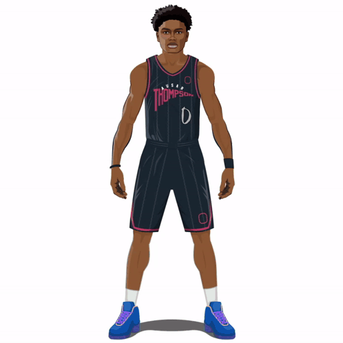 Basketball Player in USA Thompson Jersey