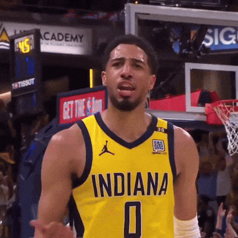 Basketball Player In Yellow Indiana Jersey GIF
