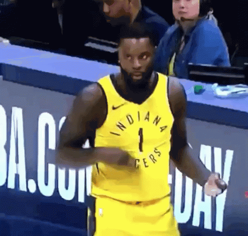 Basketball Player in Yellow Indiana Jersey Dancing