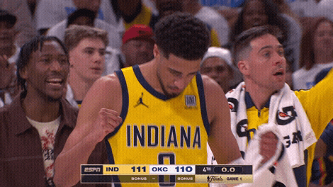 Basketball Player In Yellow Indiana Jersey GIF